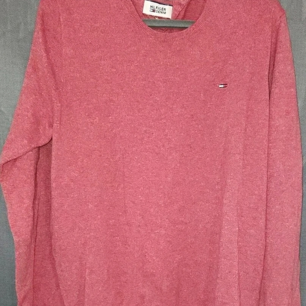 Tommy Hilfiger Red Sweatshirt Relaxed Fit Crew Neck